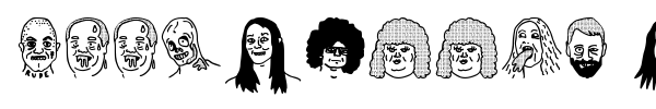 Woodcutter People Faces font preview